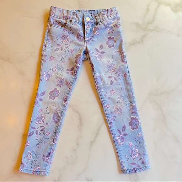Gap Kids Girl’s Floral Super Skinny Jeans - Picture 2 of 8